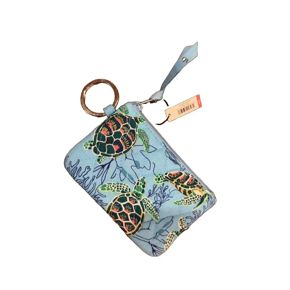 Vera Bradley Zip ID Case Sea Turtles And Coral New Blue
